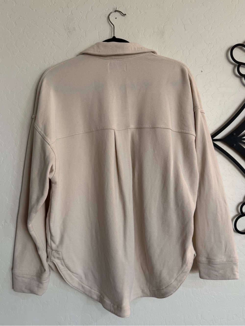 Z SUPPLY All Day Knit Jacket Shacket French Terry Sandstone Beige Small - Picture 6 of 10